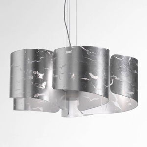 Selene, Hängeleuchte Papiro, 5-flammig, silber, 