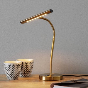 Trio Lighting, Biegsame LED-Tischleuchte Curtis, altmessing, Biegsame LED-Tischleuchte Curtis, altmessing