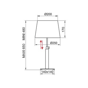 Aluminor, Aluminor Quatro Up Tischlampe eiche grau/chrom, Aluminor Quatro Up Tischlampe eiche grau/chrom
