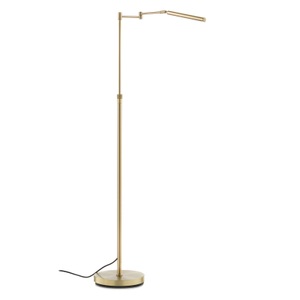 FISCHER&HONSEL GMBH, LED-Stehleuchte Nami mit Fußdimmer, messingfarben, Fischer & Honsel Led-stehleuchte , Nami 40280 , Messingfarben , Metall , 90-130 cm , höhenverstellbar, Farbtemperaturwechsler, gleichmäßige Lichtverteilung , 003151087804