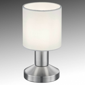 Trio Lighting, Textil-Tischlampe Garda mit weißem Schirm, Textil-Tischlampe Garda mit weißem Schirm