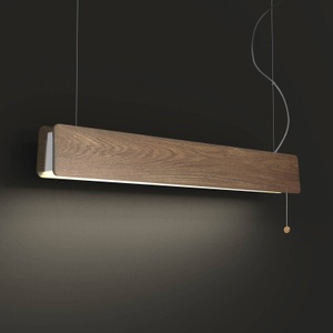 EULUNA, LED-Hängeleuchte Oslo, Breite 98 cm, eiche hell, LED-Hängeleuchte Oslo, Holz, Breite 98 cm, Zugschalter