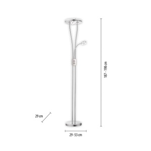 LeuchtenDirekt, LeuchtenDirekt Stehleuchte Helia, Moderne Stehlampe Stahl inkl. LED mit Lesearm - Hella