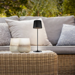 Brilliant, LED-Akku-Tischlampe Kaami, dimmbar schwarz matt, Brilliant G90939/76 Kaami LED-Tischlampe 2 W Schwarz