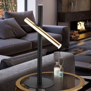Schuller, LED-Tischleuchte Varas, zweiflammig, LED-Tischleuchte Varas, schwarz/gold, zweiflammig
