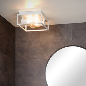Lucide, Deckenlampe Carlyn Badezimmer zweiflammig weiß, 