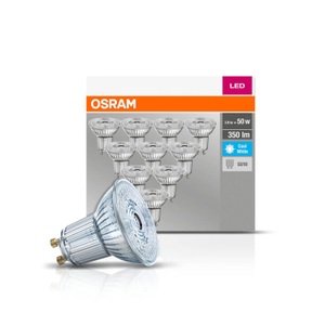 Osram, OSRAM LED-Reflektor GU10 4,3W 4.000K 350lm 10er, OSRAM 4058075036703 LED EEK F (A - G) GU10 Reflektor 4.3 W = 50 W Neutralweiß (Ø x H) 50 mm x 50 mm 10 St.