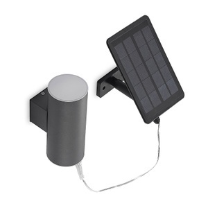 LINDBY, Lindby Maurun LED-Solarwandleuchte, schwarz, 