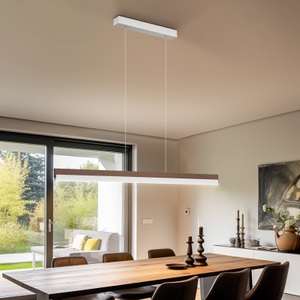 ROTHFELS, Rothfels Keijo LED-Hängelampe nickel/nuss 123 cm, Quitani LED-Hängelampe Keijo, nickel/nuss, 123 cm