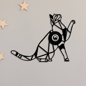 Home, Home - Wandlampe - Schwarz, Wandleuchte W-037, schwarz, Katzendesign, MDF-Holz, Lasercut