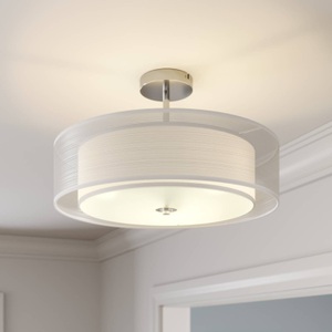 Lampenwelt.com, LED-Deckenleuchte Pikka mit weißem Schirm, Deckenleuchte Pikka mit weißem Schirm
