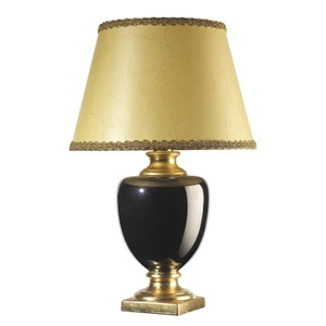Tischleuchte Mozart in schwarz/gold