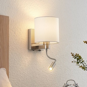 Lucande Wandleuchte Brinja mit LED-Flexarm weiß