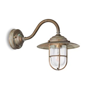 Moretti, Außenwandlampe Chalet 140 messing antik/klar, Außenwandlampe Chalet 140 messing antik/klar