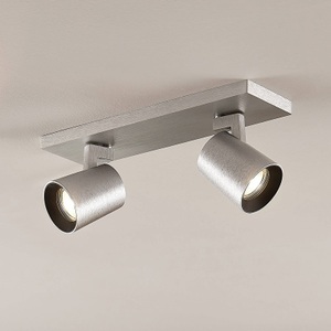 Lampenwelt.com, Deckenstrahler Iavo, verstellbar, alu, 2-flammig, Arcchio Iavo Deckenstrahler, eckig, alu, 2-fl.