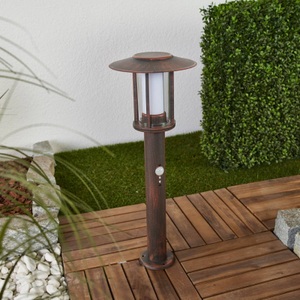 LED-Sockelleuchte Pavlos in Rost, Bewegungsmelder