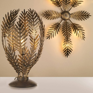 ONLI, Tischleuchte Felce als Farn in Bronze, Höhe 61 cm, 