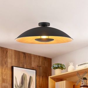 LINDBY, Lindby Entony Deckenlampe, schwarz, holzfarbig, 