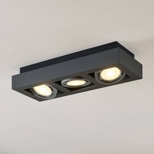 ARCCHIO, LED-Deckenstrahler Ronka, GU10, 3-fl., dunkelgrau, Deckenstrahler Ronka, GU10, 3-fl., dunkelgrau
