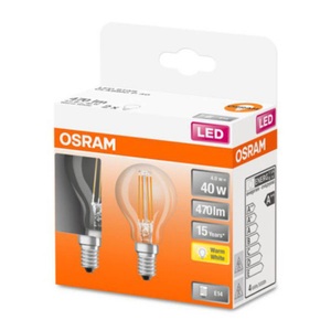 Osram, OSRAM Classic P LED-Lampe E14 4W 2.700K klar 2er, Osram LED-Leuchtmittel E14 Retrofit Classic P | 4 W