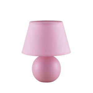 LINDBY, Lindby Calliota Stoff-Tischlampe, rund, hellrosa, 