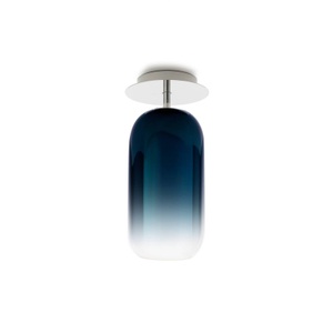 Artemide, Artemide Gople Mini Deckenleuchte bronze, Deckenleuchte Gople Mini glas blau transparent / Glas - H 35 cm - Artemide transparent en glas