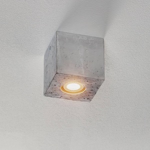 SOLLUX, Deckenleuchte Ara als Würfel aus Beton, Deckenleuchte Ara als Würfel aus Beton 10cm x 10cm