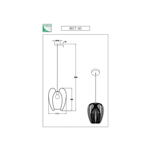 Fabas Luce, Hängeleuchte Camp, Ø 40 cm, schwarz, Drahtkorb, Hängeleuchte Camp, Ø 40 cm, schwarz, Drahtkorb