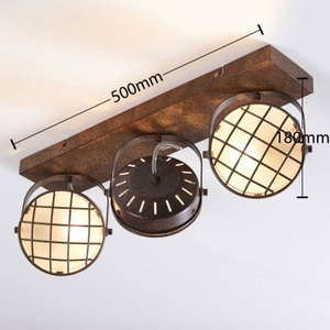 Dreiflammige LED-Deckenlampe Tamin, rostbraun