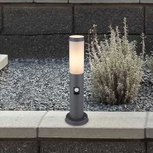 mutoni light, Aussenleuchte Boston Edelstahl anthrazit 1xE27, Sockelleuchte Boston, Höhe 45 cm, mit Sensor