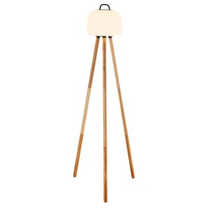 Nordlux, LED-Stehleuchte Kettle Tripod Holz, Schirm 22cm, Nordlux 2018044014 Standfuß 1023 mm Braun