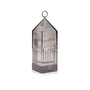 KARTELL, Kartell Lantern LED Universalleuchte rauch, Kabellose, wiederaufladbare Außenlampe Lantern LED plastikmaterial grau / LED - Kartell grau en plastikmaterial