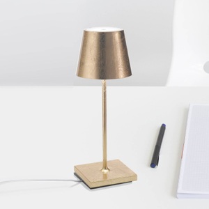 Zafferano, Zafferano Poldina mini Akku-Tischlampe innen gold, Zafferano Poldina mini Akku-Tischlampe innen gold