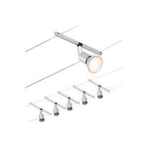 Paulmann, Paulmann Salt Seilsystem-Set, Paulmann Wire Systems 94442 Seil-Komplettsystem GU5.3 Chrom (matt)