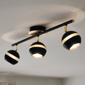 Eglo, Eglo Nocito 95484 - Deckenleuchte, LED-Deckenlampe Nocito 3-flammig in Schwarz-Gold