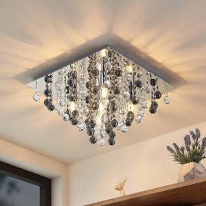 LINDBY, Lindby Maram Deckenlampe mit Acrylbehang, eckig, Lindby Maram Deckenlampe mit Acrylbehang, eckig