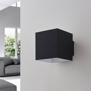 Lampenwelt.com, Schwarze LED-Wandlampe Rocco, würfelförmig, Arcchio Wandleuchte Zuzana, eckig, schwarz, G9, 10 cm breit