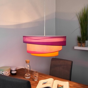 Lampenwelt.com, Farbenfrohe Pendelleuchte Melia, violett, pink, 
