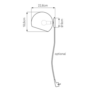 Nyta, Nyta Tilt Globe Wall Short, Kabel rot, grau, 