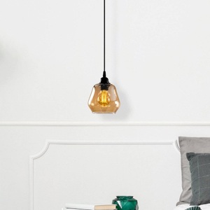 Home, Home - Hängelampe - Gold und Schwarz, Hängelampe Gold 030, Glas gold-transparent Ø 15 cm 1-flammig