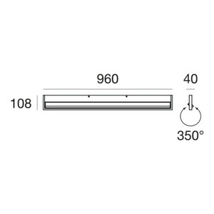 Linea Light, LED-Wandleuchte Tablet W1, Breite 96 cm, weiß, LED-Wandleuchte Tablet W1, Breite 96 cm, weiß
