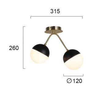 Viokef, Deckenleuchte Orbit, zweiflammig, Deckenleuchte Orbit, zweiflammig