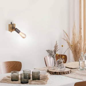 Paul Neuhaus, Land Wandleuchte Holz mit Stahl verstellbar - Maris