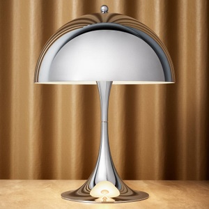 Louis Poulsen, Louis Poulsen Panthella Mini LED-Tischlampe chrom, Tischleuchte Panthella Mini LED grau silber metall / H 33,5 cm - Metall - Louis Poulsen metall en metall