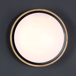 Eco-Light, LED-Deckenleuchte Solstar mit Holzdekor Ø 30,7 cm, ECO-Light 9070 S WO SOLSTAR LED-Deckenleuchte LED 12 W Holz, Schwarz, Weinrot