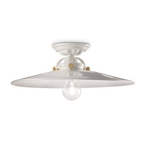 Ferro Luce, Retro-Deckenleuchte C105 weiß, Retro-Deckenleuchte C105 weiß
