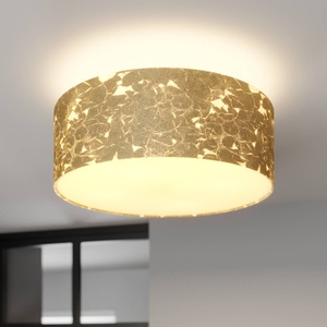 Lampenwelt.com, Mit Schlagmetall belegte Deckenleuchte Aura, Quitani Deckenlampe Aura, 4-flammig, gold