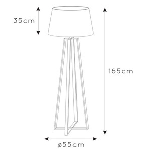 Lucide, Rostbraune Stehleuchte Coffee Lamp mit Stoffschirm, 