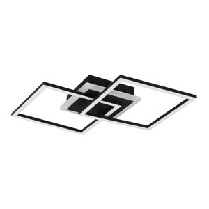 LED-Deckenleuchte Venida, schwarz, zwei Quadrate