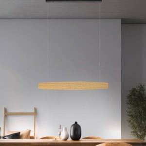 ROTHFELS, Rothfels Persida LED-Pendelleuchte, Eiche, 98 cm, Quitani LED-Hängeleuchte Persida, 98 cm lang, Eiche, 2.700 K